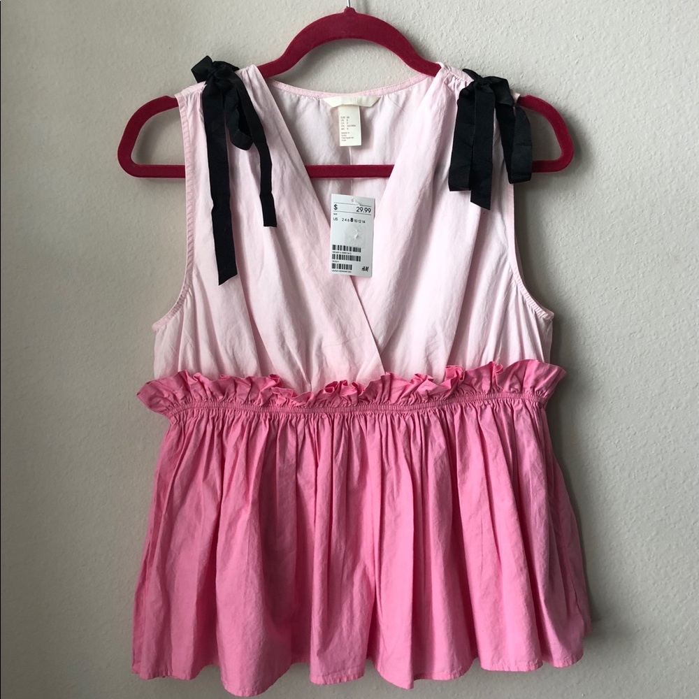 H&M sleeveless pink top size 8